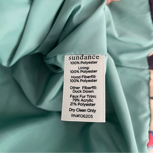NEW Sundance Easy Wind Long Puffer Coat Plum Floral Size XS - Picture 10 of 10